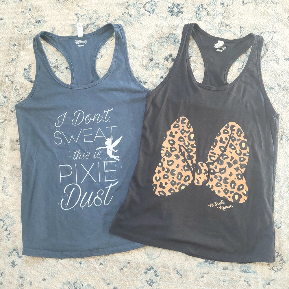 Tinkerbell & Minnie Mouse Racer Back Lot Of 2 Shirts/ Tops! Women's Sz. XL! (D)